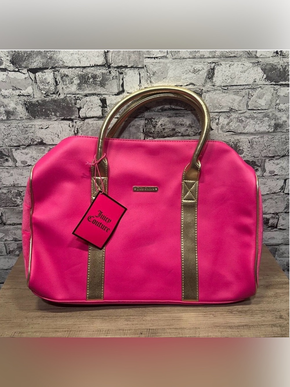 NEW W/Defects - Juicy Couture Hot Pink Tote with Gold Handles